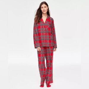 Family Pajamas Women's Brinkley Cotton Plaid Notch-Collar Family Holiday Pajamas